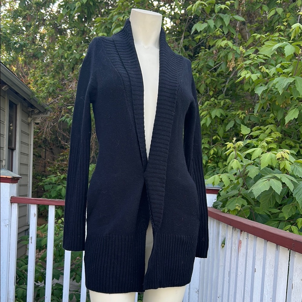 Wool cashmere blend open front long cardigan | Cozy Date Night Layer